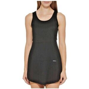 DKNY Black Swim Cover-Up Tank Dress Large NWT Sleeveless Scoop Neck Beachwear